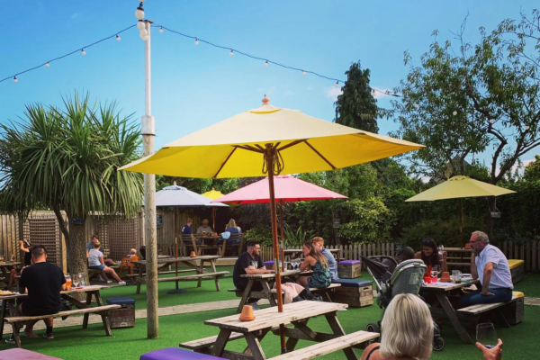 Umbrellas in the garden Image