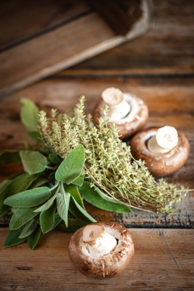 fresh ingredients mushrooms herbs vert 400x600 - Those amazing pies are back from Bristol Pie Society