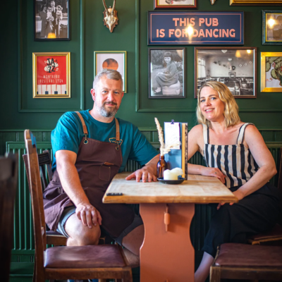 Home of the best pub in Bristol pub landlady amy with husband baker phil 400x400 - Home of the best pub in Bristol